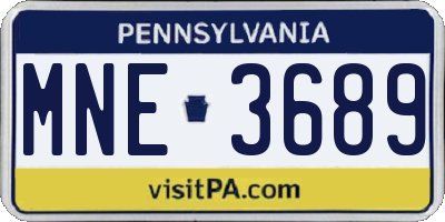 PA license plate MNE3689