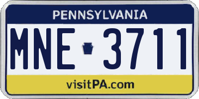 PA license plate MNE3711