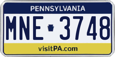 PA license plate MNE3748