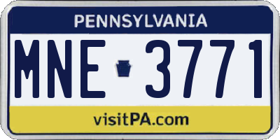 PA license plate MNE3771