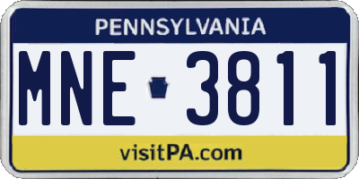 PA license plate MNE3811