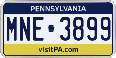 PA license plate MNE3899