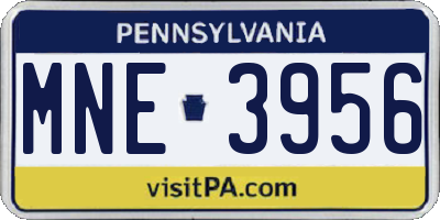 PA license plate MNE3956