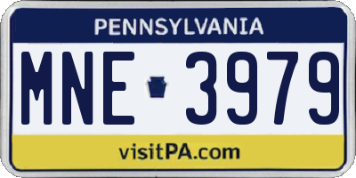 PA license plate MNE3979