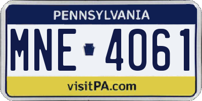 PA license plate MNE4061