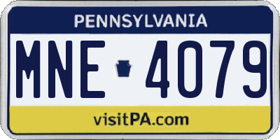 PA license plate MNE4079