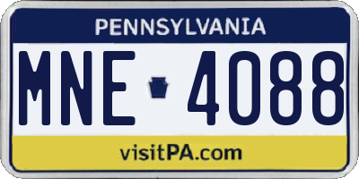 PA license plate MNE4088