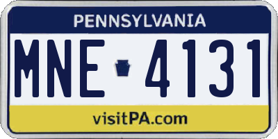 PA license plate MNE4131