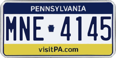 PA license plate MNE4145