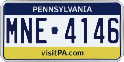 PA license plate MNE4146