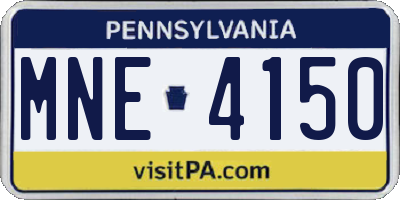 PA license plate MNE4150