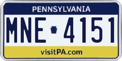PA license plate MNE4151