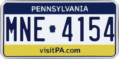 PA license plate MNE4154