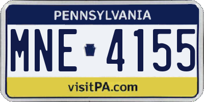 PA license plate MNE4155