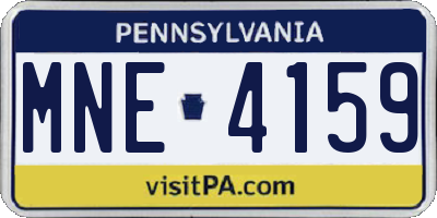 PA license plate MNE4159