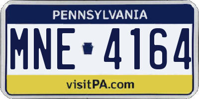 PA license plate MNE4164