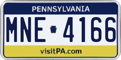 PA license plate MNE4166