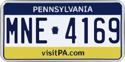 PA license plate MNE4169