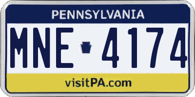 PA license plate MNE4174