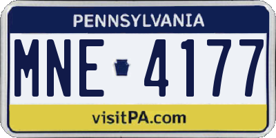 PA license plate MNE4177