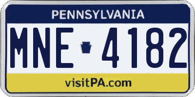 PA license plate MNE4182
