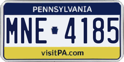 PA license plate MNE4185