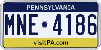 PA license plate MNE4186