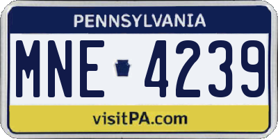 PA license plate MNE4239