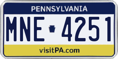 PA license plate MNE4251