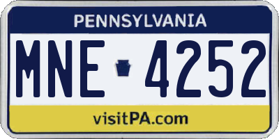 PA license plate MNE4252