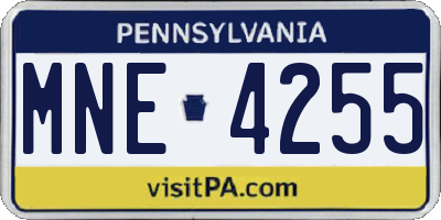PA license plate MNE4255