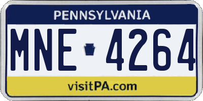 PA license plate MNE4264