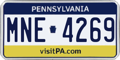 PA license plate MNE4269