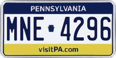 PA license plate MNE4296