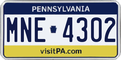 PA license plate MNE4302