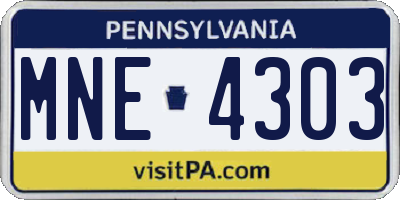 PA license plate MNE4303