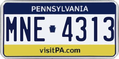 PA license plate MNE4313