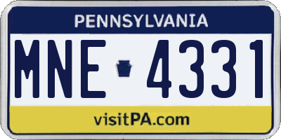 PA license plate MNE4331