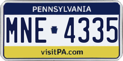 PA license plate MNE4335
