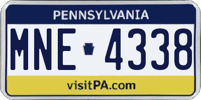 PA license plate MNE4338