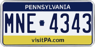 PA license plate MNE4343