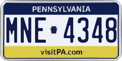 PA license plate MNE4348
