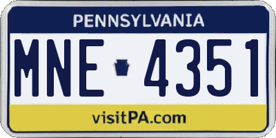 PA license plate MNE4351