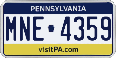 PA license plate MNE4359