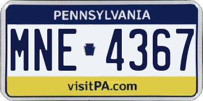 PA license plate MNE4367