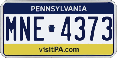 PA license plate MNE4373