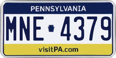 PA license plate MNE4379