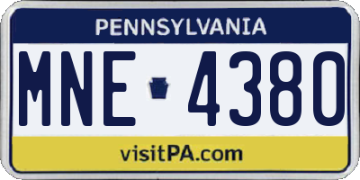 PA license plate MNE4380