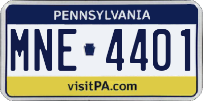 PA license plate MNE4401