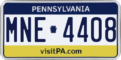 PA license plate MNE4408